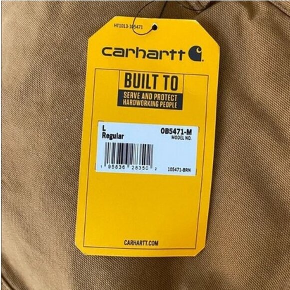 Carhartt Washed Duck Insulated Pant Tall Loose Fit Zip Leg OB5471-M Men’s L, - Picture 3 of 6